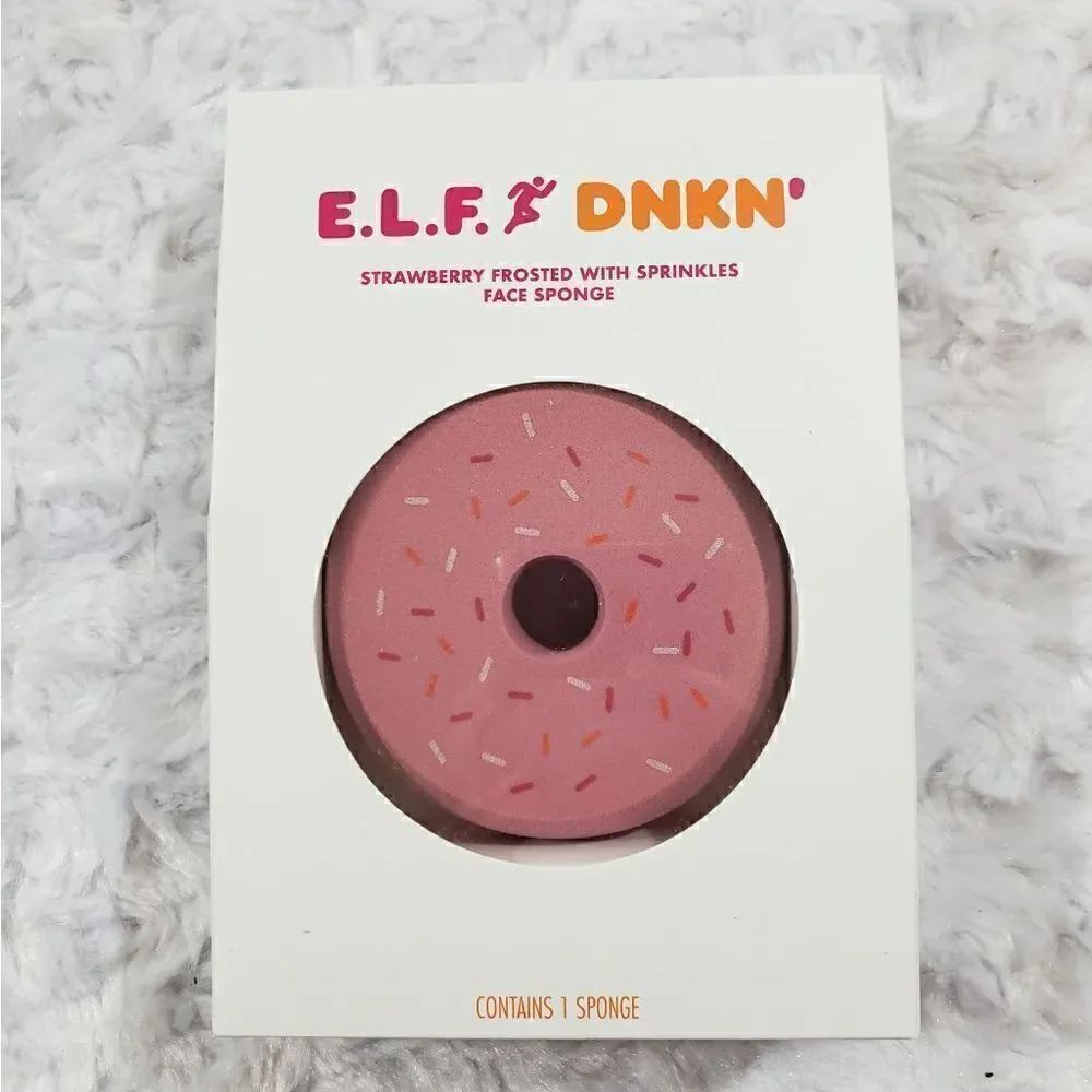 Elf X Dunkin Strawberry Frosted with Sprinkles Donut Makeup Sponge